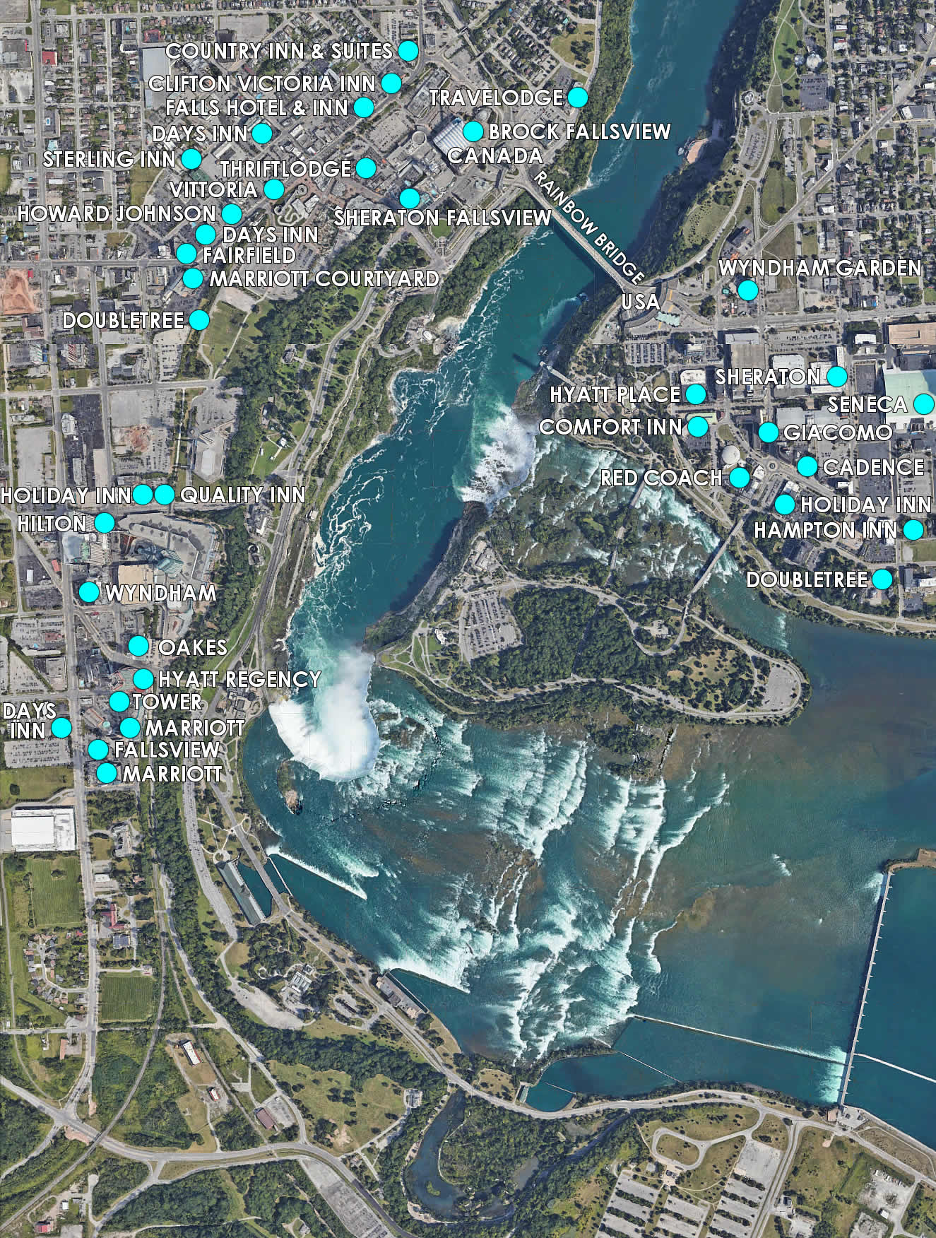 Niagara Falls Hotel Map 2026