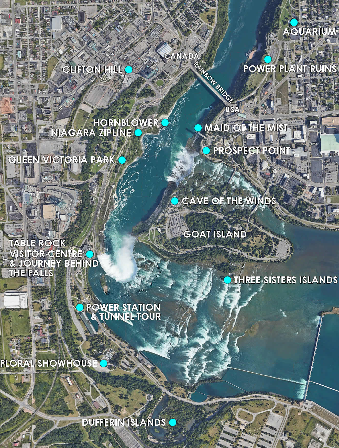Map of Niagara Falls – Niagara Falls USA &amp; Canada Tourism